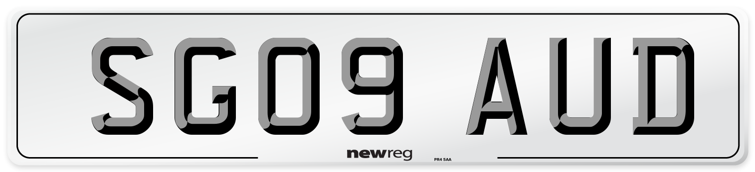 SG09 AUD Number Plate from New Reg